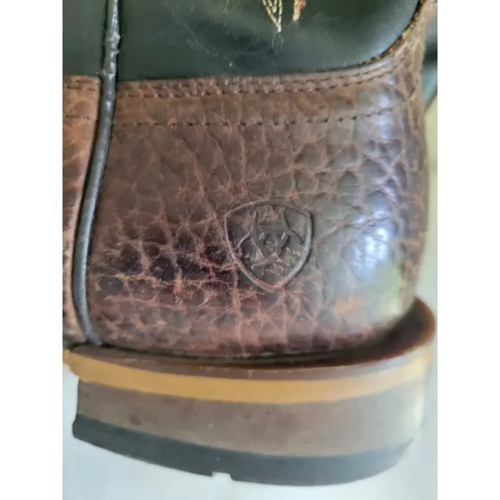 Ariat Match Up Boot Pebbled Brown/Deputy Black Size 9.5 Style 10023157 Round Toe